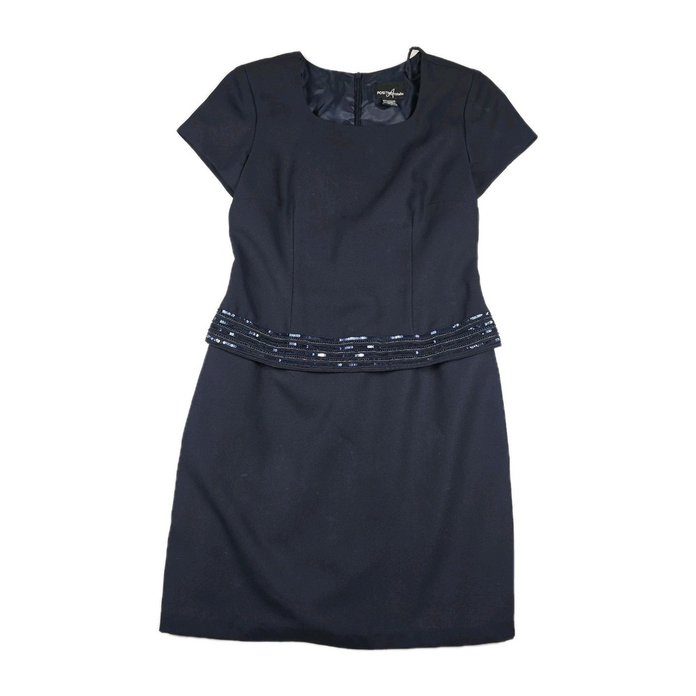 Positive Attitude Vintage Women's Size 10 Navy Blue‎ Sequin Waist Dress